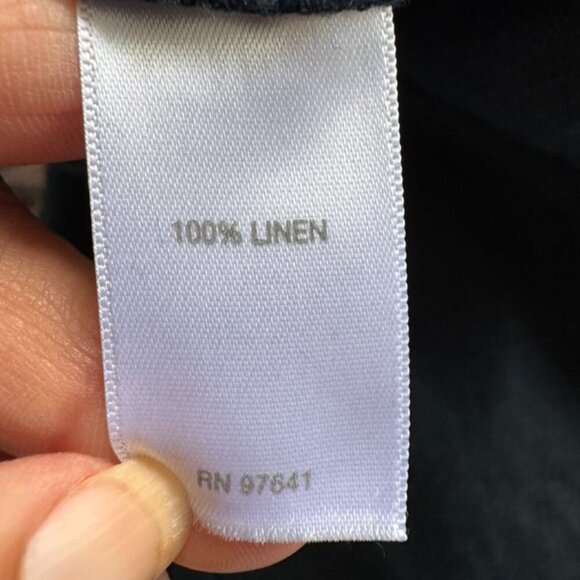 Love Linen J. Jill Navy Blue Wide Leg Linen Pull On Pants Women's Size XL Tall - Picture 6 of 11